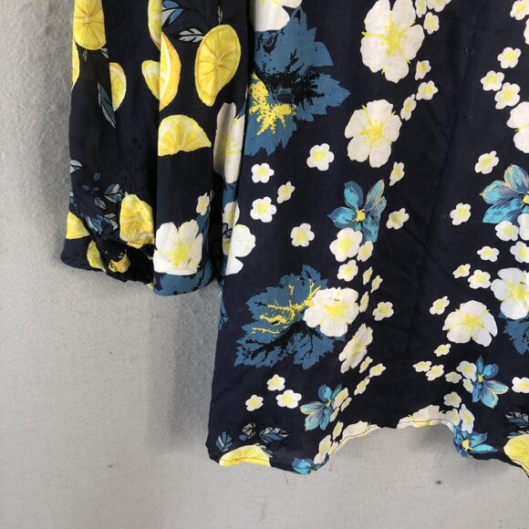 Anthropologie Kimono Cardigan Womens One Size Lemon Floral Boho Modal Lightweigh - Picture 16 of 16